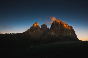 Langkofel Sunset Mountain Wallpaper